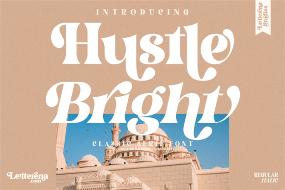 Hustle Bright: A Bold Serif Typeface for Editorial Elegance