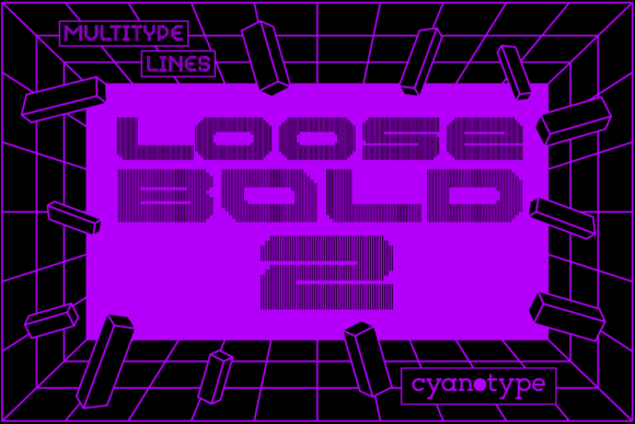 MultiType Lines Loose Bold 2: A Pixelated Font That Adds Distorted Charm
