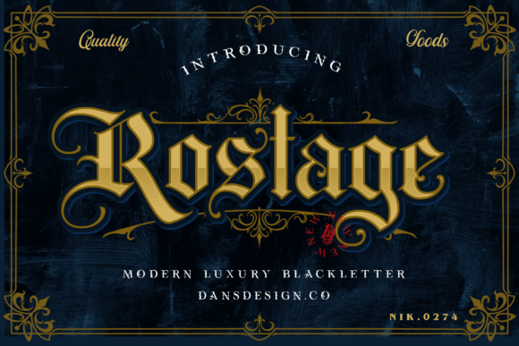 Rostage Font: A Bold Blackletter for Business Branding