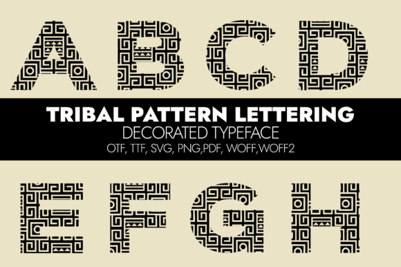 Tribal Pattern Lettering: A Bold Typeface for Creative Campaigns
